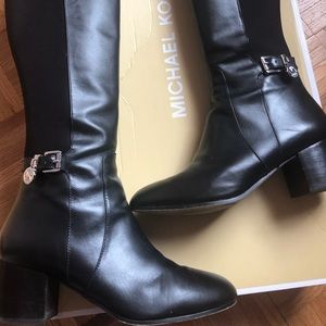 Michael Kors Knee high black leather boots